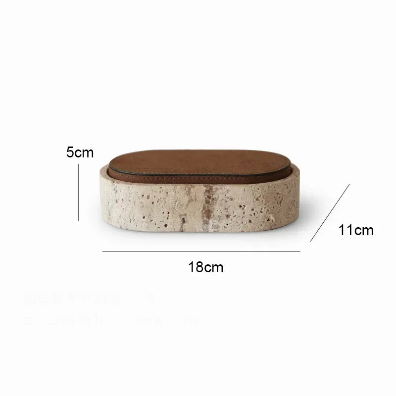 Boîte Bijoux Cuir Marbré Luxe Rangement