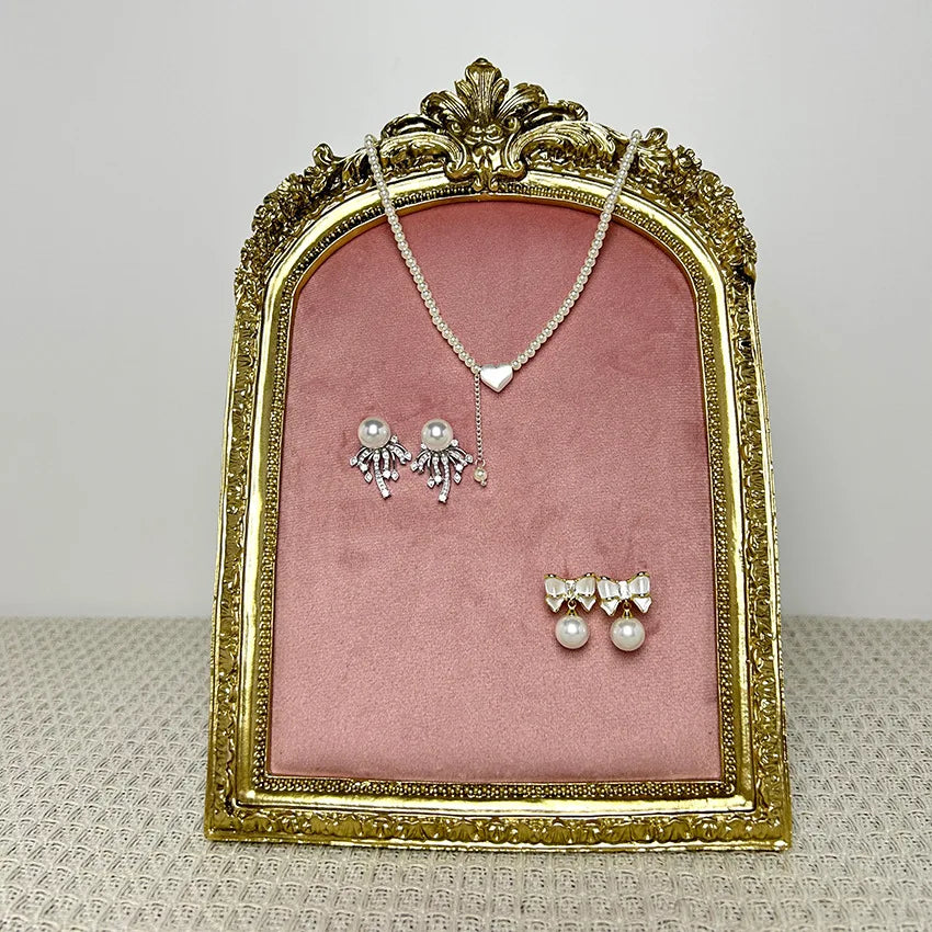 Porte Bijoux Cadre Bois Sculpté Vitrine Originale
