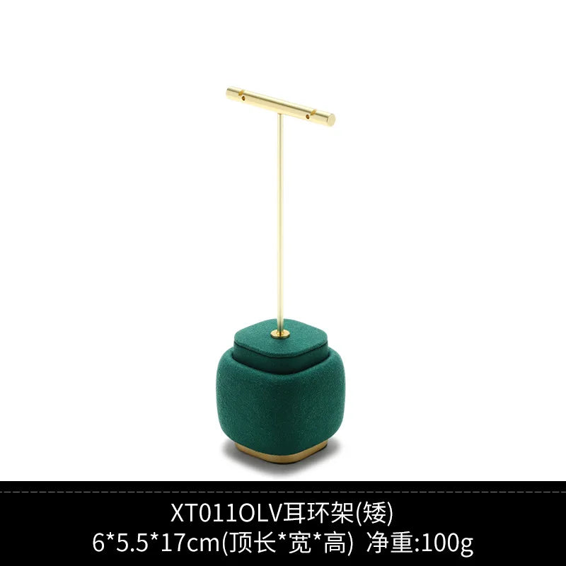 Présentoir Bijoux Velours Vert Premium Vitrine