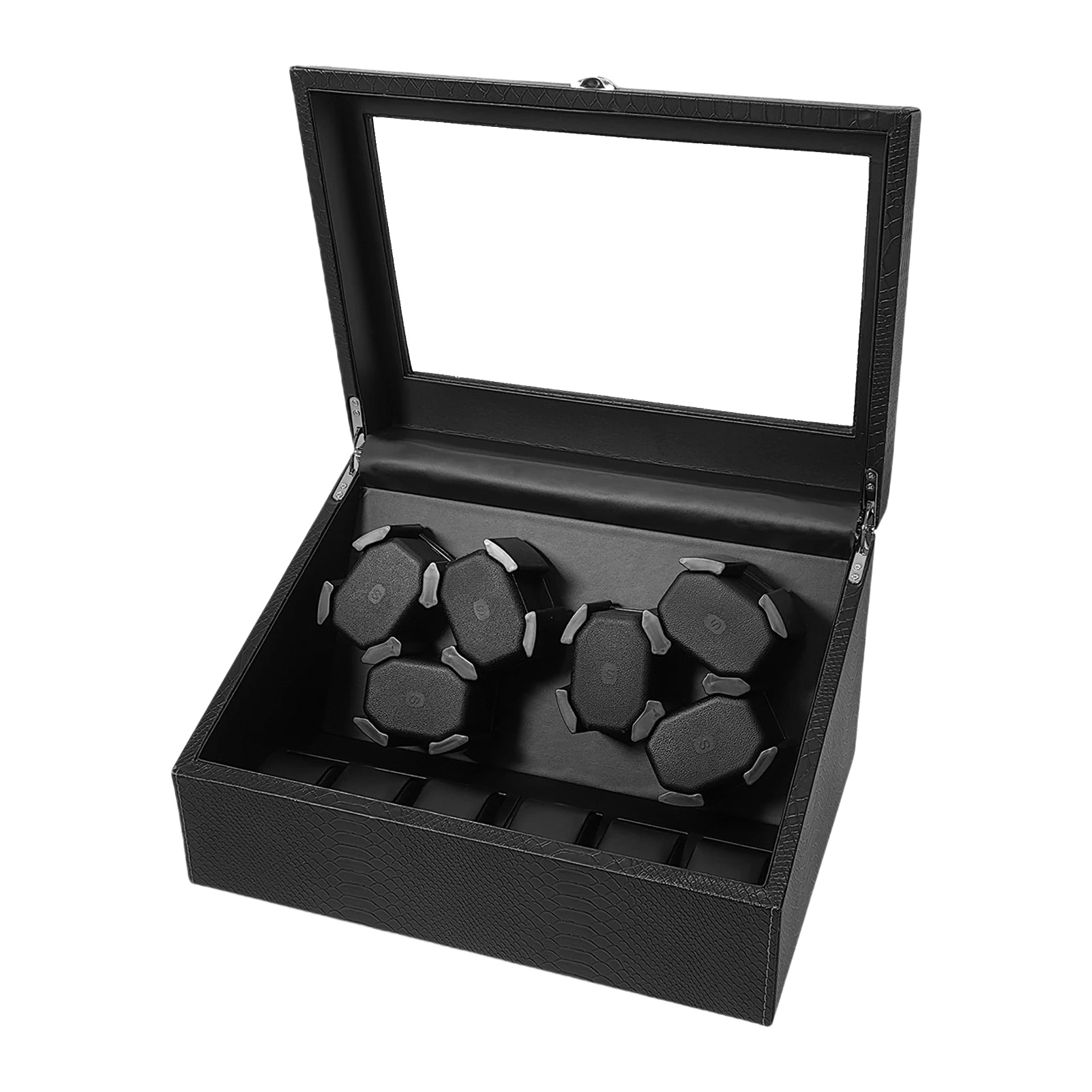 Remontoir Montre Automatique Cuir Coffre 6 Slots