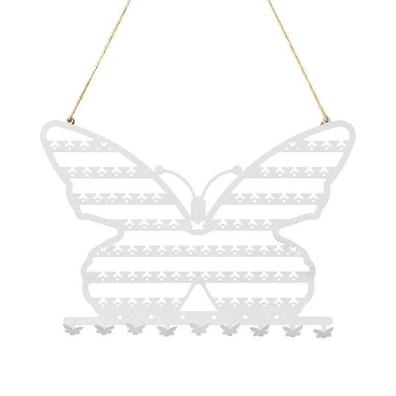 Présentoir Collier Mural Métal Papillon Décoratif