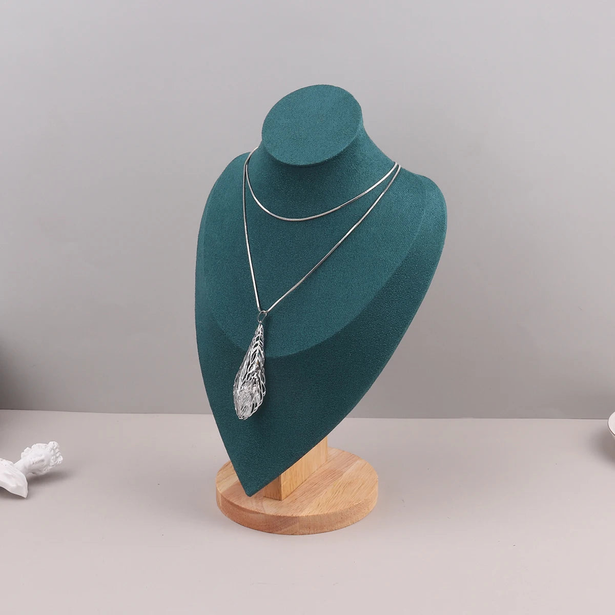 Présentoir Collier Velours Vert Émeraude 3 Tailles