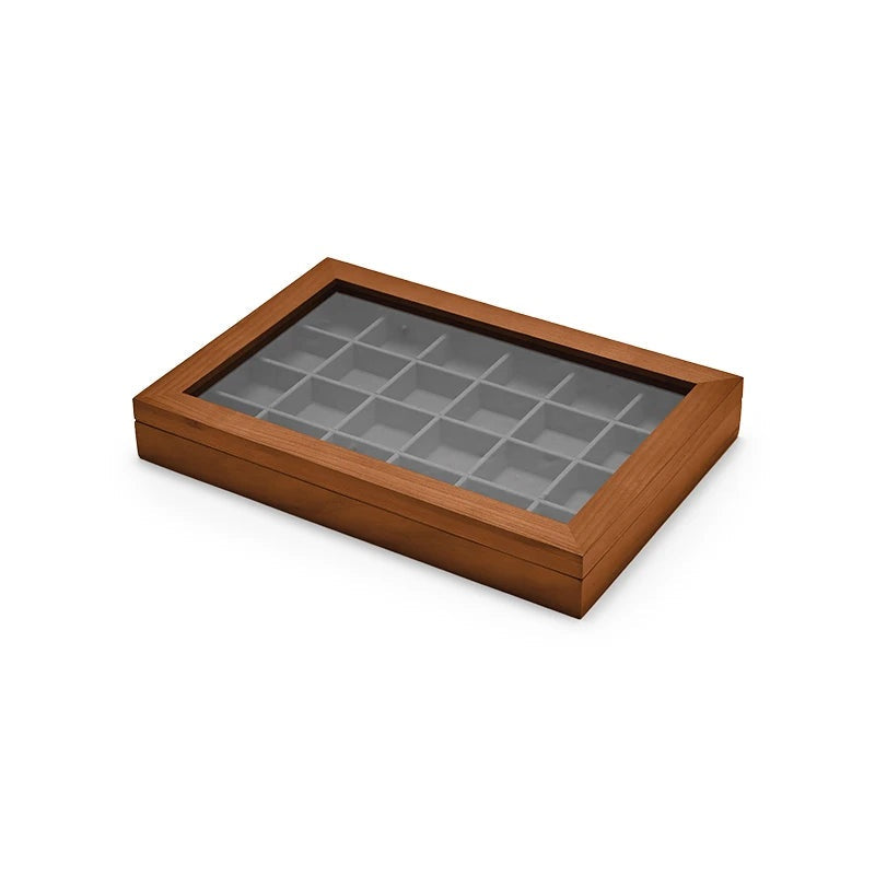 Boîte Bijoux Bois Massif Gris Rangement