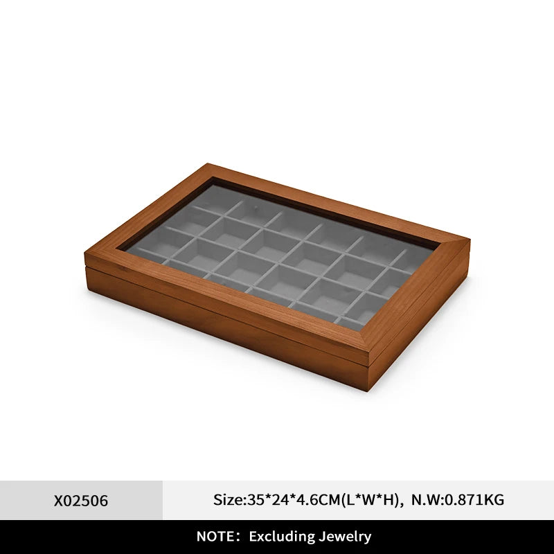 Boîte Bijoux Bois Massif Gris Rangement