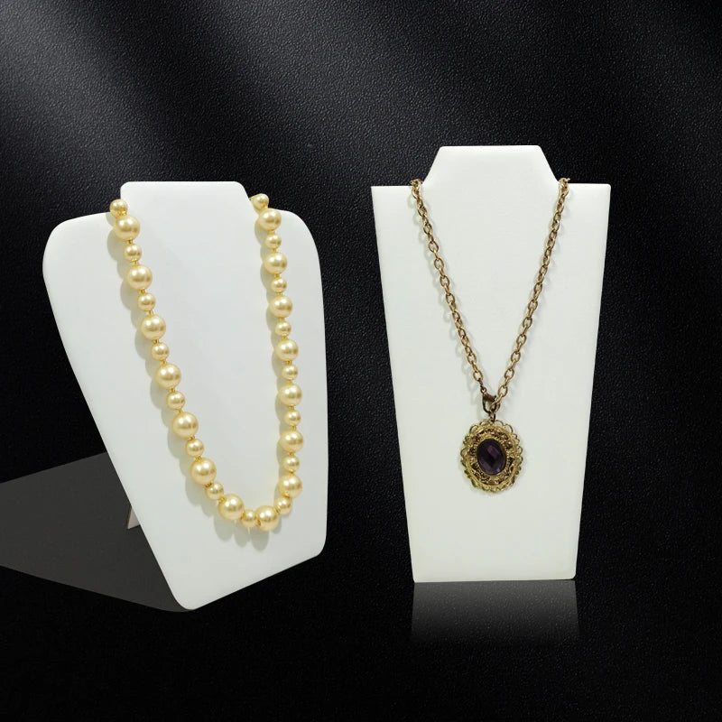 Présentoir Bijoux Cuir Blanc 3 Tailles