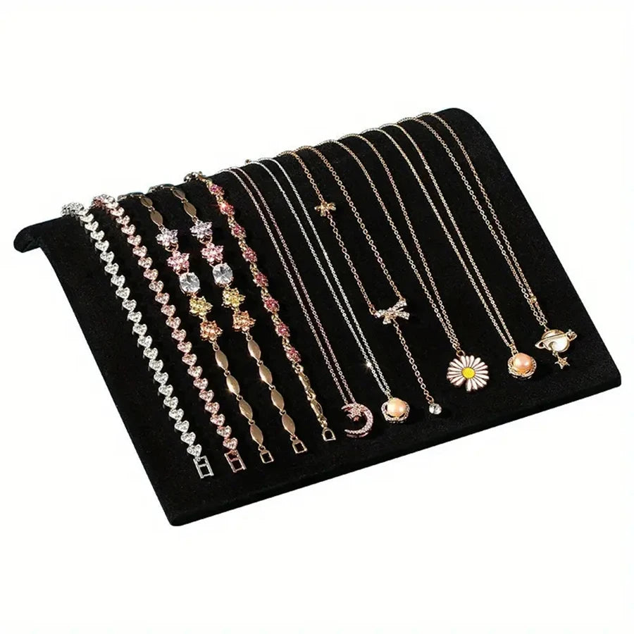 Présentoir Collier Vitrine Velours Noir Premium