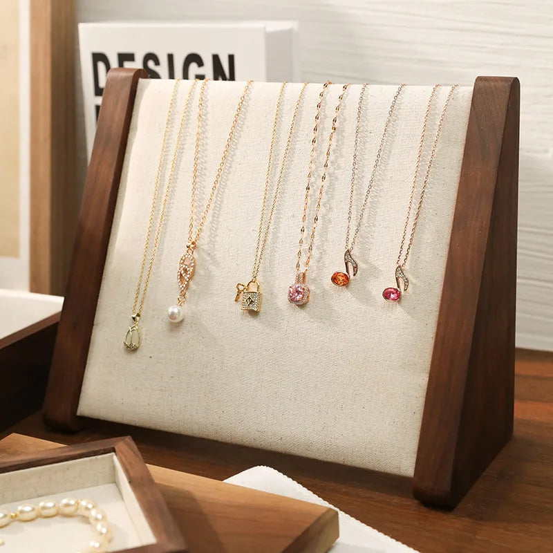Présentoir Bijoux Bois Noyer Lin Boutique