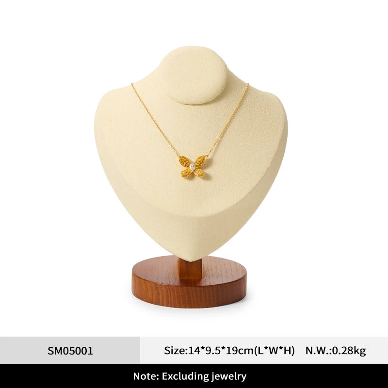 Buste Collier Bois Portrait Mannequin Vitrine