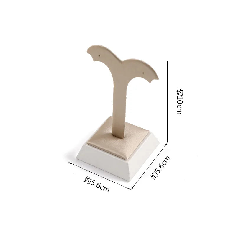 Présentoir Bijoux Cuir Blanc Comptoir Boutique