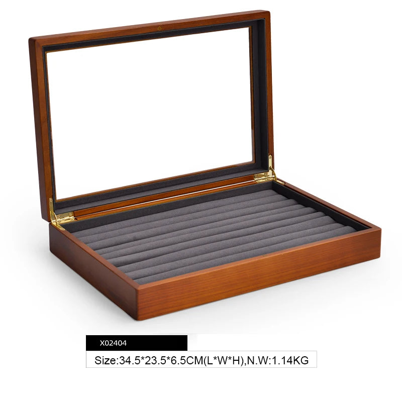 Boite Bijoux Bois Rétro Multi Bagues Colliers Vitrine
