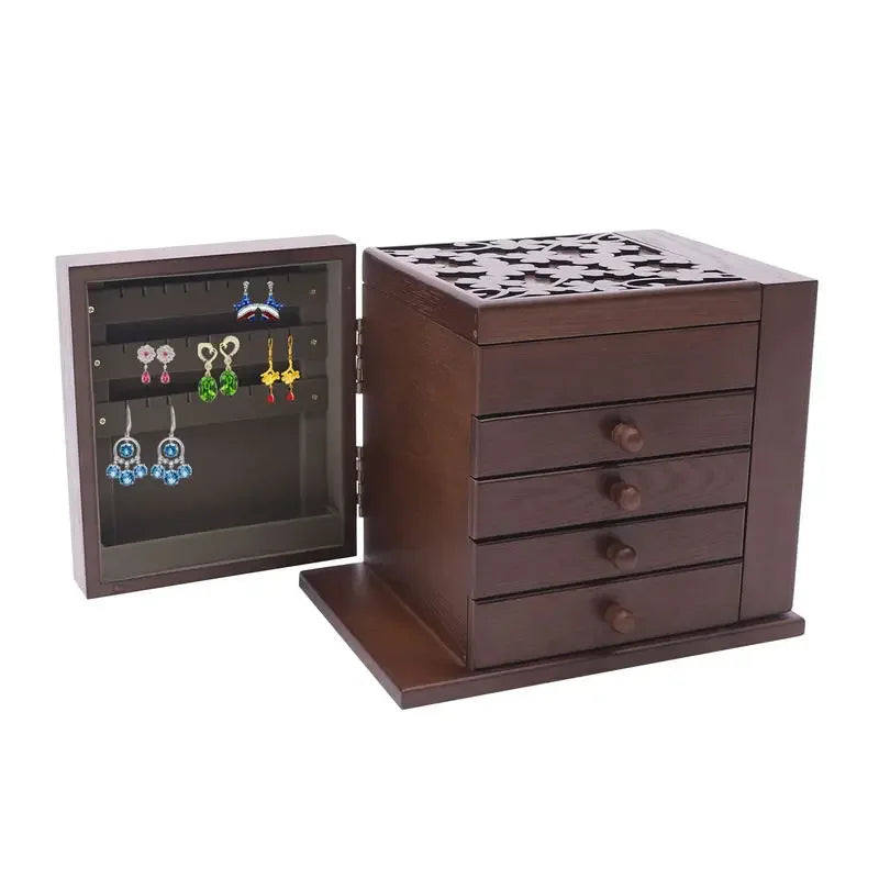 Boîte à Bijoux Bois Vintage Modulable Luxe