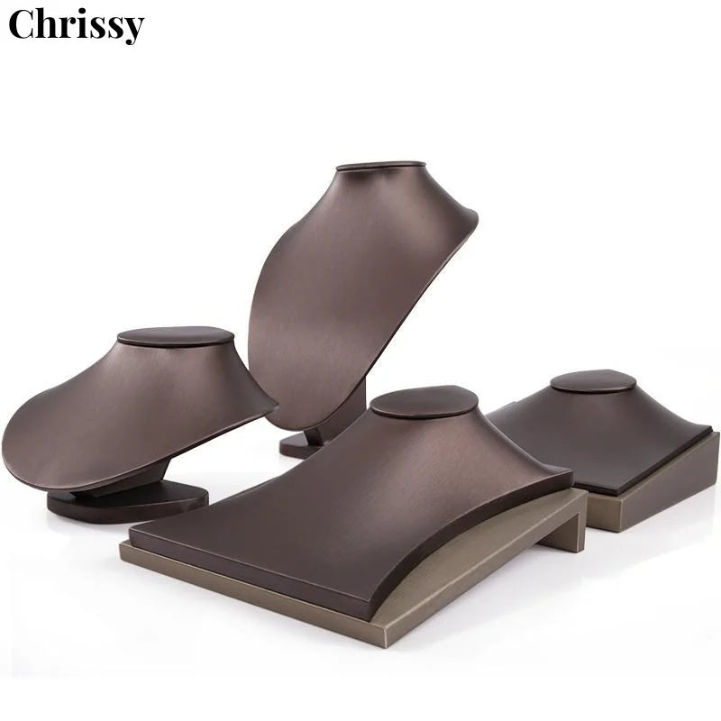 Buste Collier Cuir Brossé Mannequin Vitrine