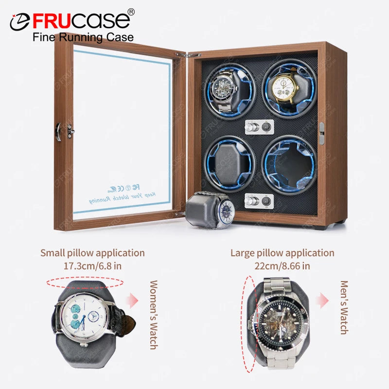 Remontoir Montre Bois Massif Multi-Places LED