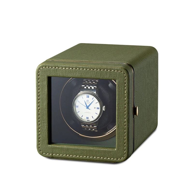 Remontoir Montre Cuir Rotatif Automatique Vertical