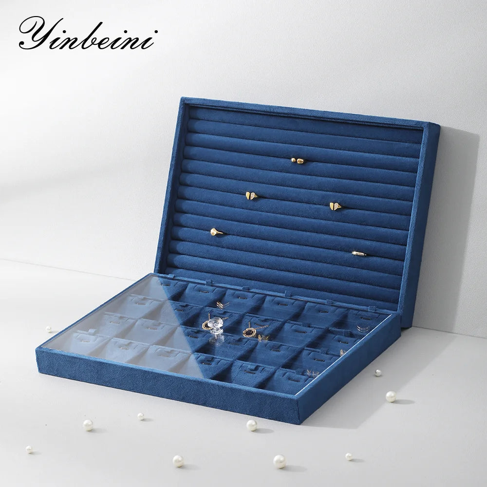 Plateau Bijoux Velours Empilable Tiroir Multi Coloris