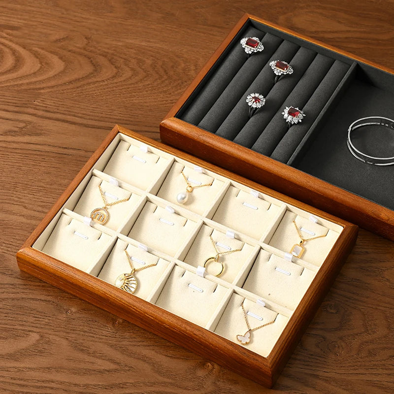 Boîte Bijoux Bois Plateaux Multi-Configurations