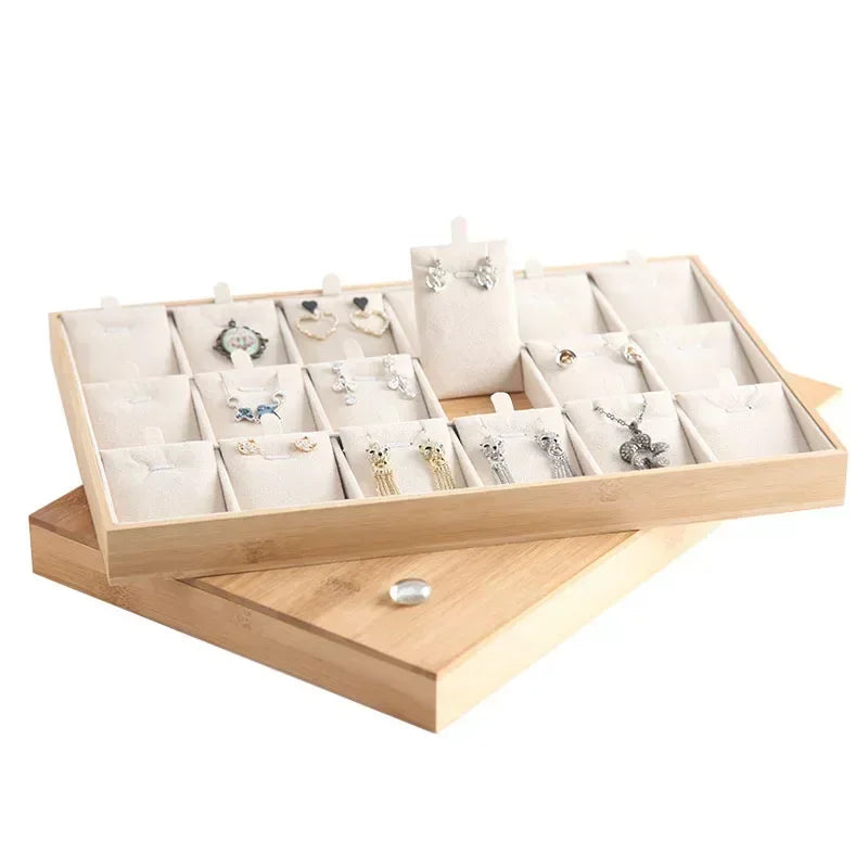 Plateau Présentoir Bijoux Bois Bambou Multifonction