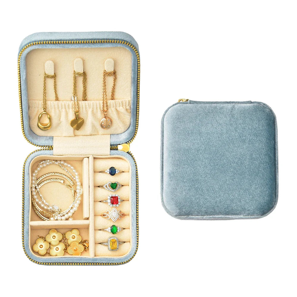 Boîte à Bijoux Velours Mini Voyage Vintage