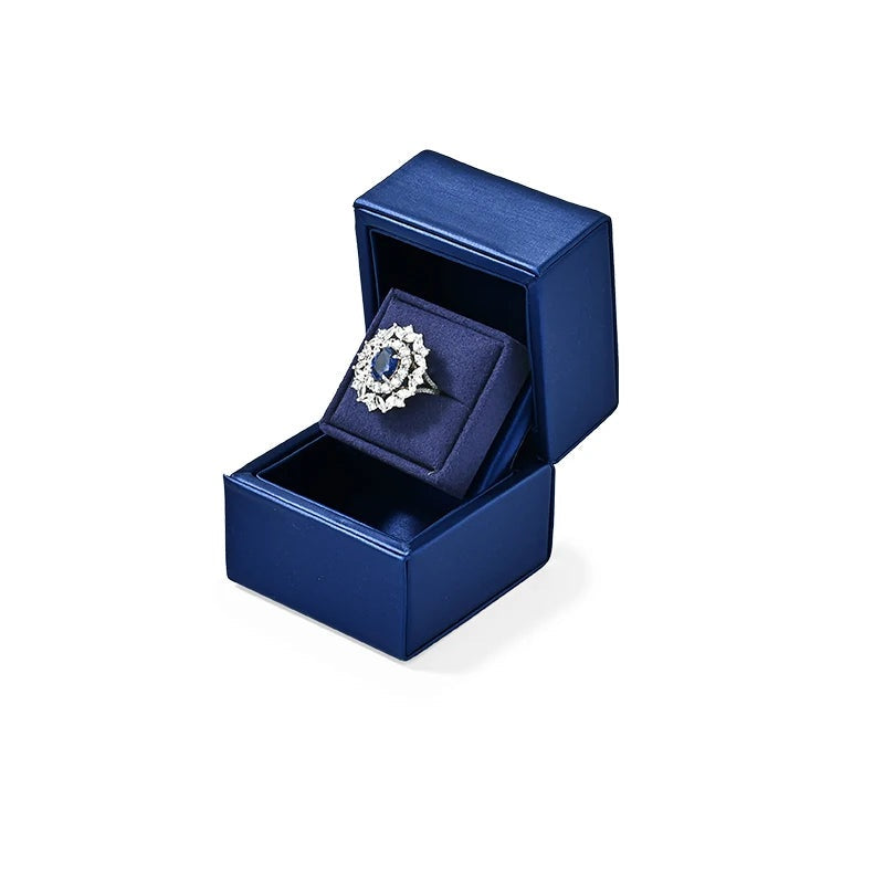 Écrin à bague bleu marine – boîte 1 bague