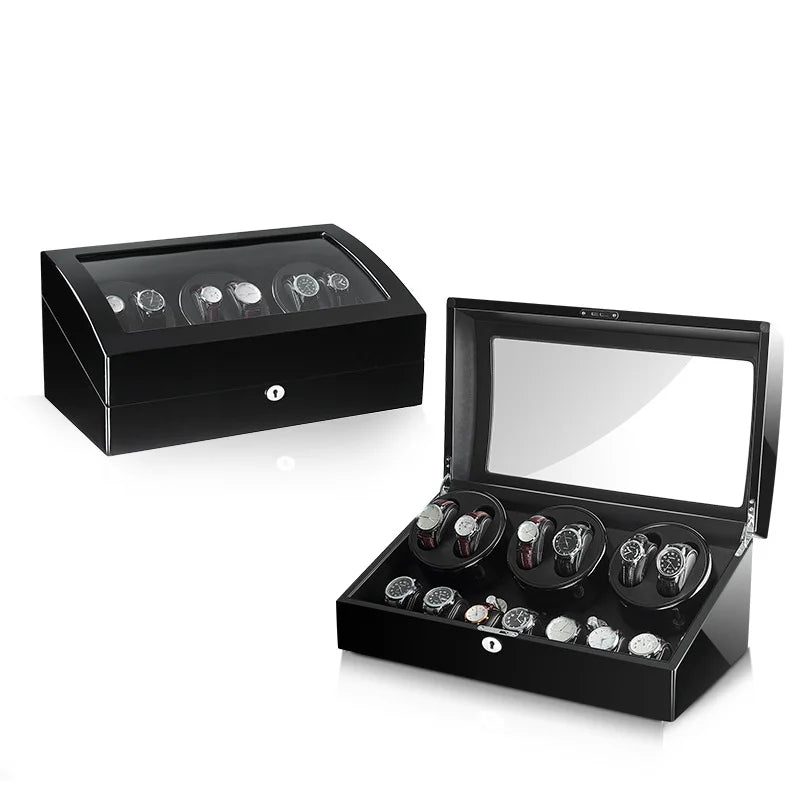 Mallette Bijoux Cuir Remontoir Montre 4+6 Rotatif