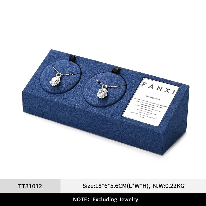 Buste Bijoux Cuir Bleu Modulable Vitrine