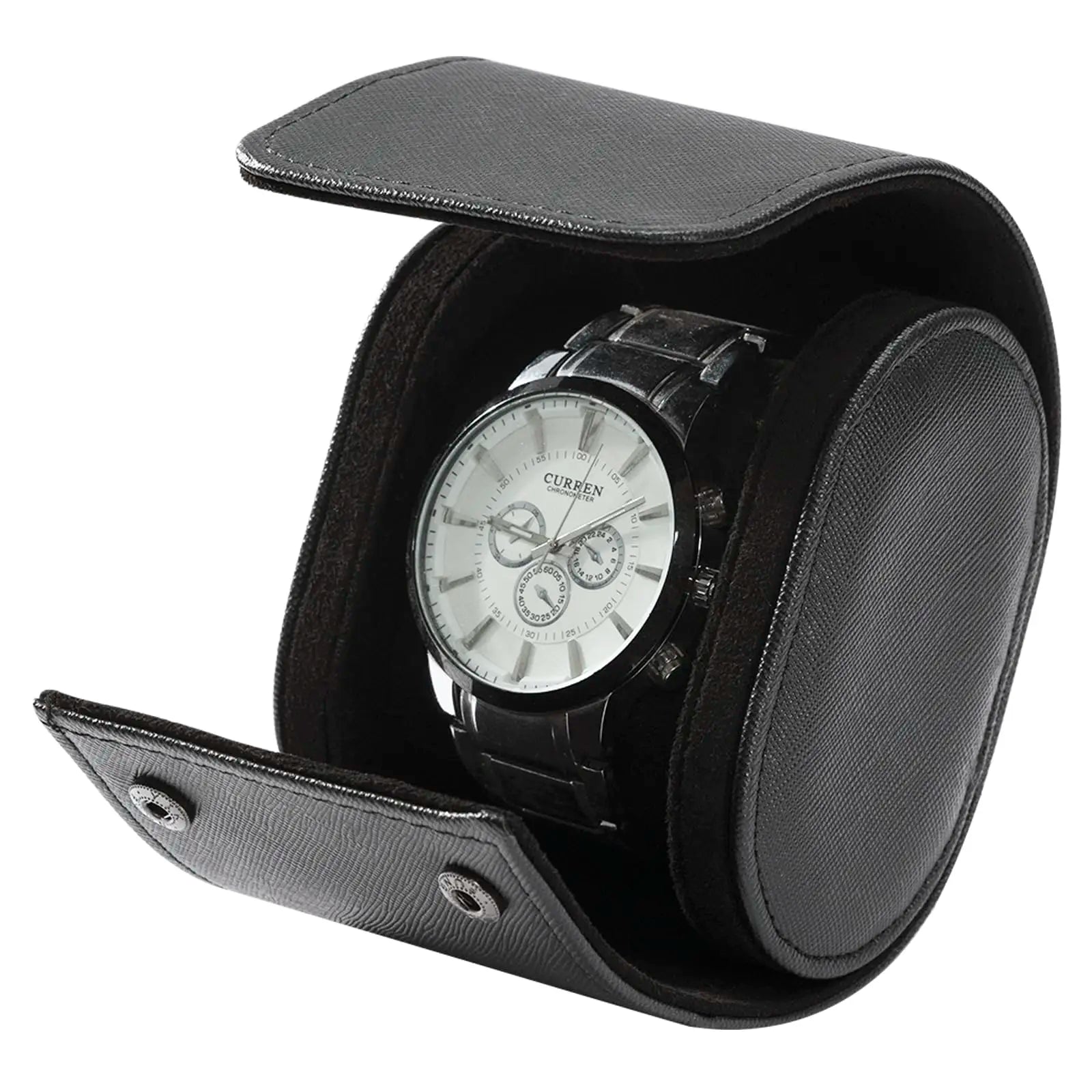 Étui Montre Cuir Voyage Artisanal Texture