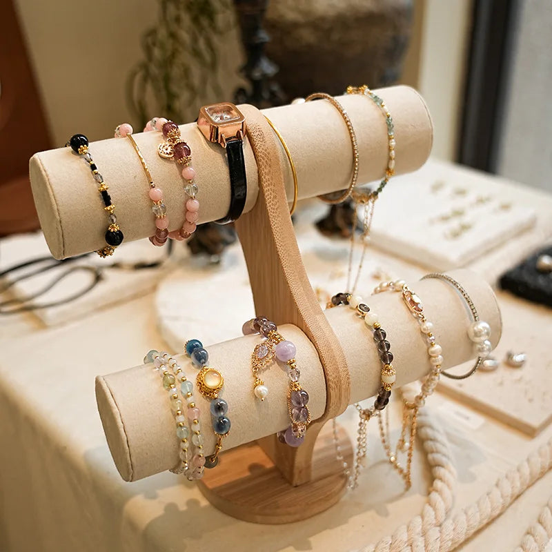 Présentoir Bracelet Bois Double Étage Montre