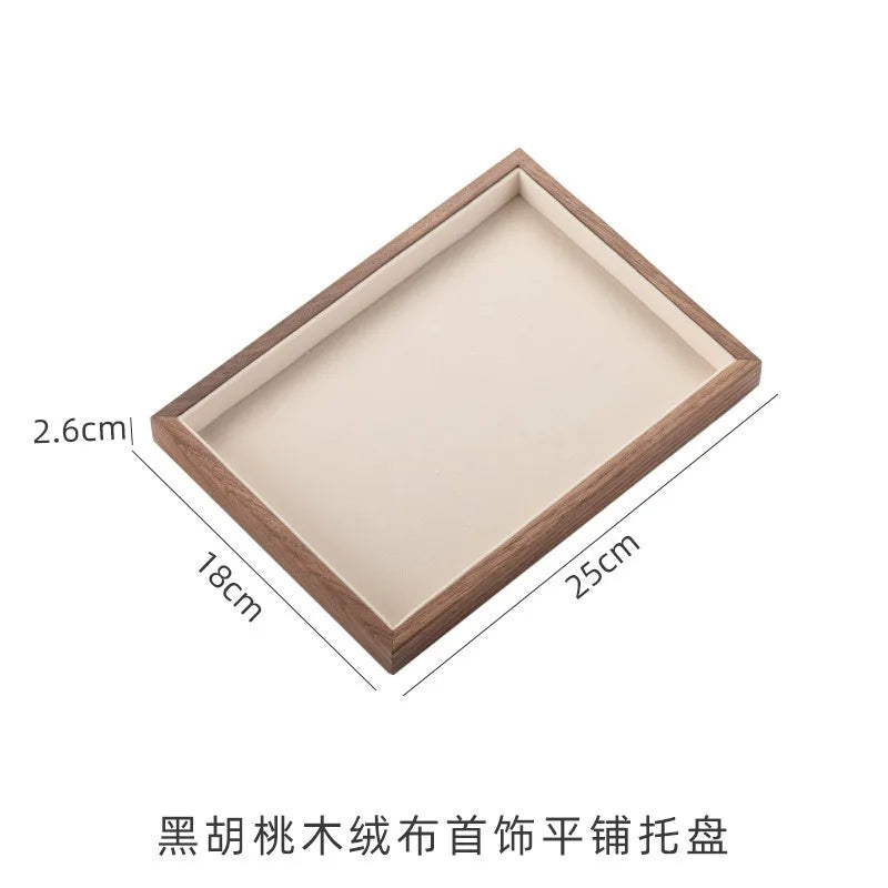 Plateau Bijoux Cuir Marron Velours Rangement