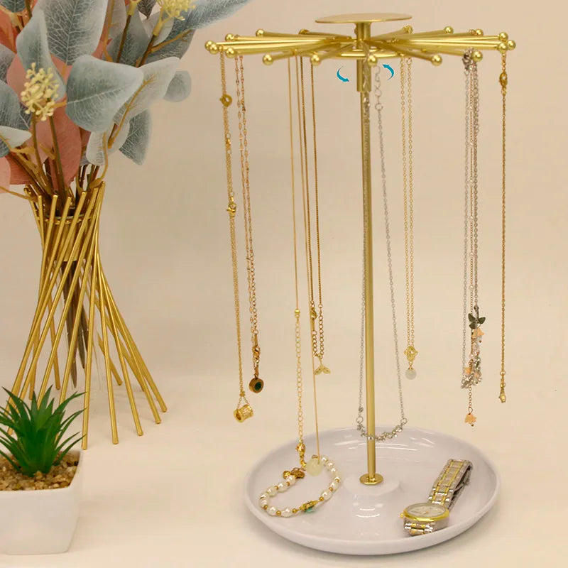 Présentoir Collier Métal Socle Céramique Chic