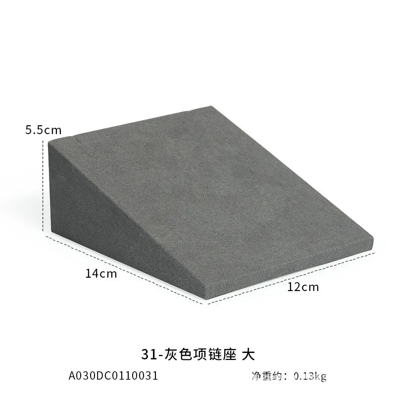 Présentoir Bijoux Microfibre Gris Vitrine