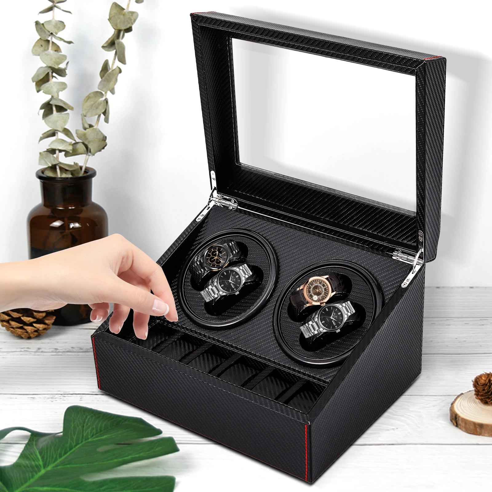 Coffre Fort Montre Cuir Remontoir 4+6 Luxe