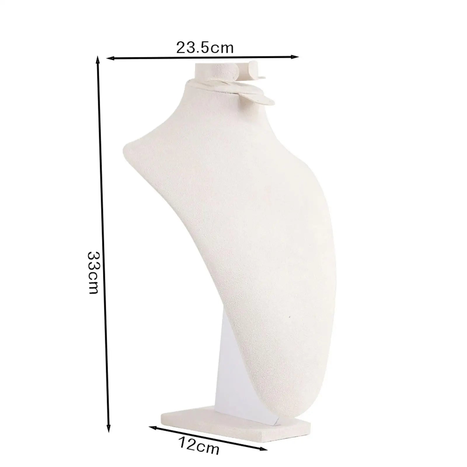 Buste Collier Cuir Beige Blanc Organisateur