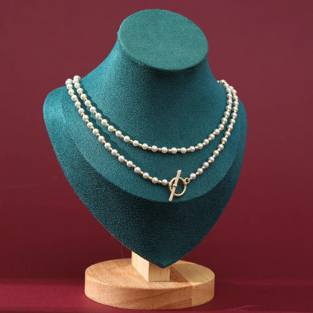 Buste Bijoux Velours Base Bois Mannequin