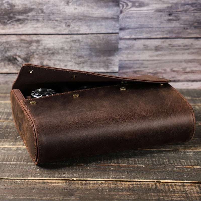 Etui Montre Simili Cuir 6 Places Voyage Velours