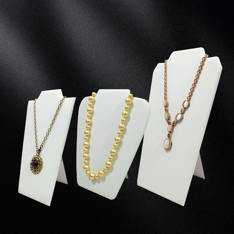 Présentoir Bijoux Cuir Blanc 3 Tailles