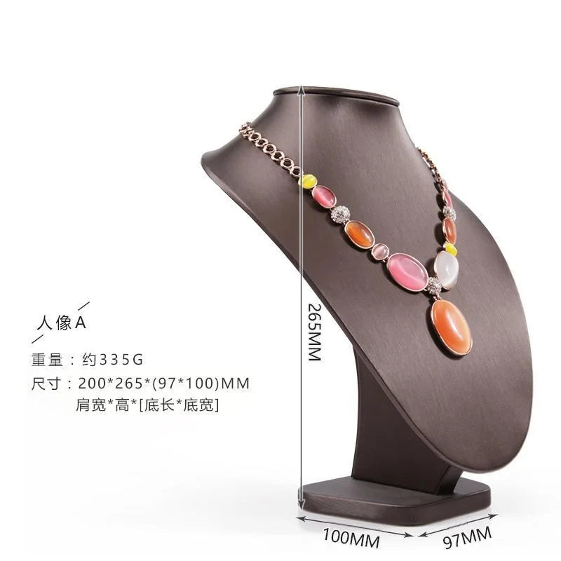 Buste Collier Cuir Brossé Mannequin Vitrine