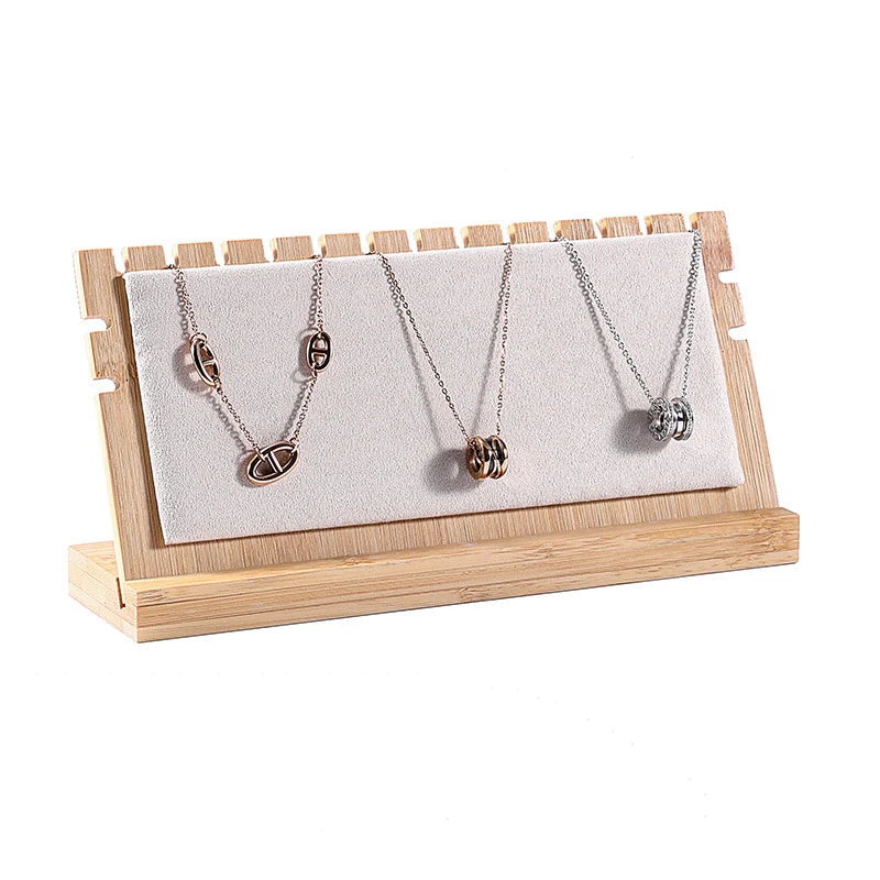 Présentoir Collier Plat Bois Velours