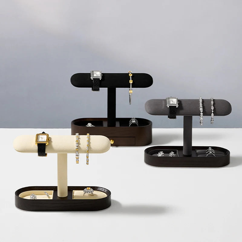 Présentoir Montre Bois Noyer Support T