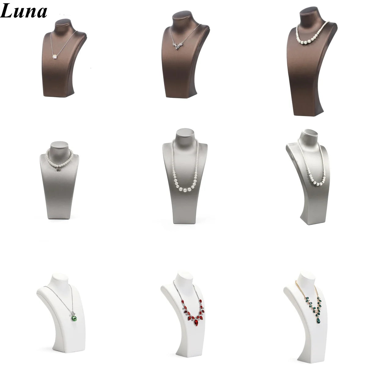 Buste Cou Cuir Blanc Mannequin Pendentif