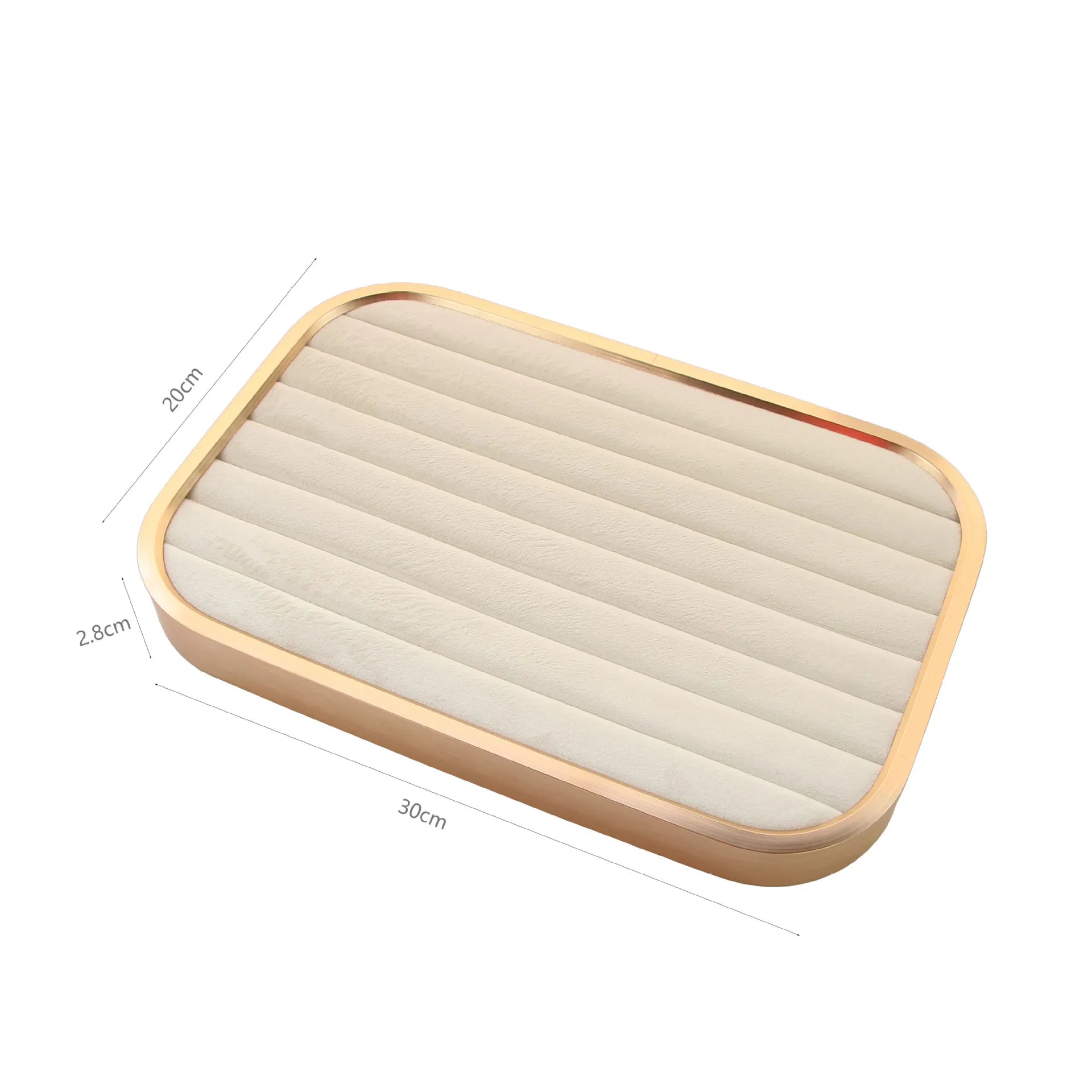 Plateaux Velours Beige Bijoux Multi-Compartiments Vitrine