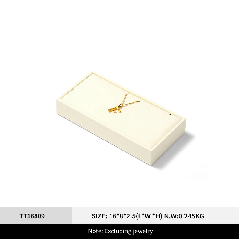 Présentoir Bijoux Velours Beige Comptoir Vitrine