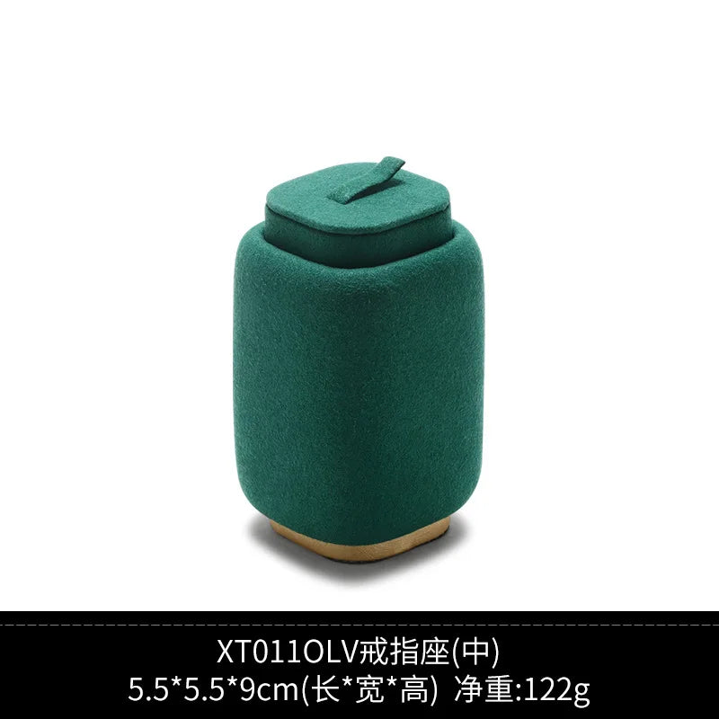 Présentoir Bijoux Velours Vert Premium Vitrine
