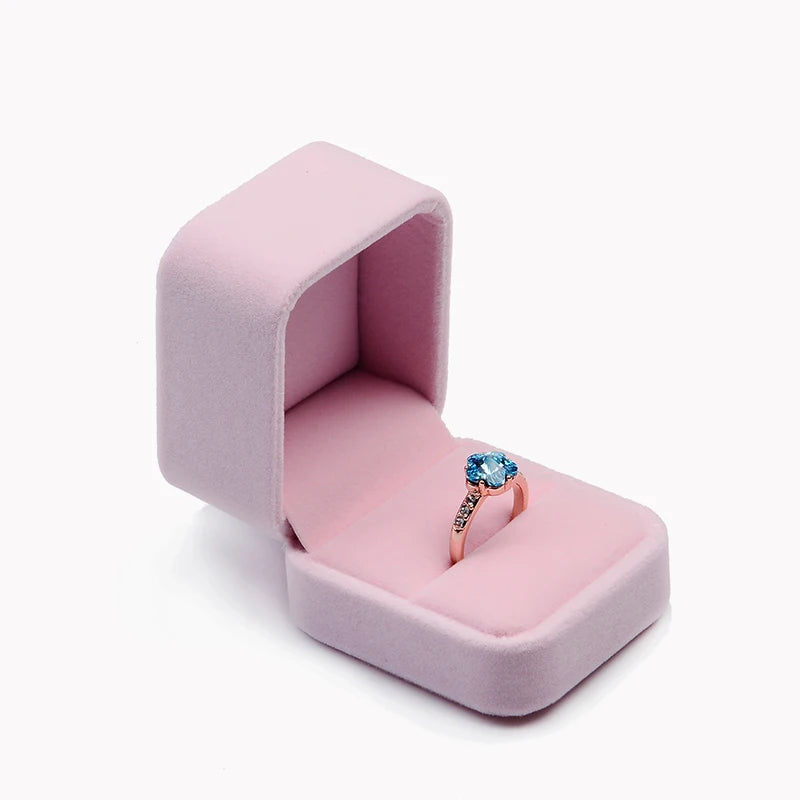 Boite Bagues Velours Classique Mariage Cadeau