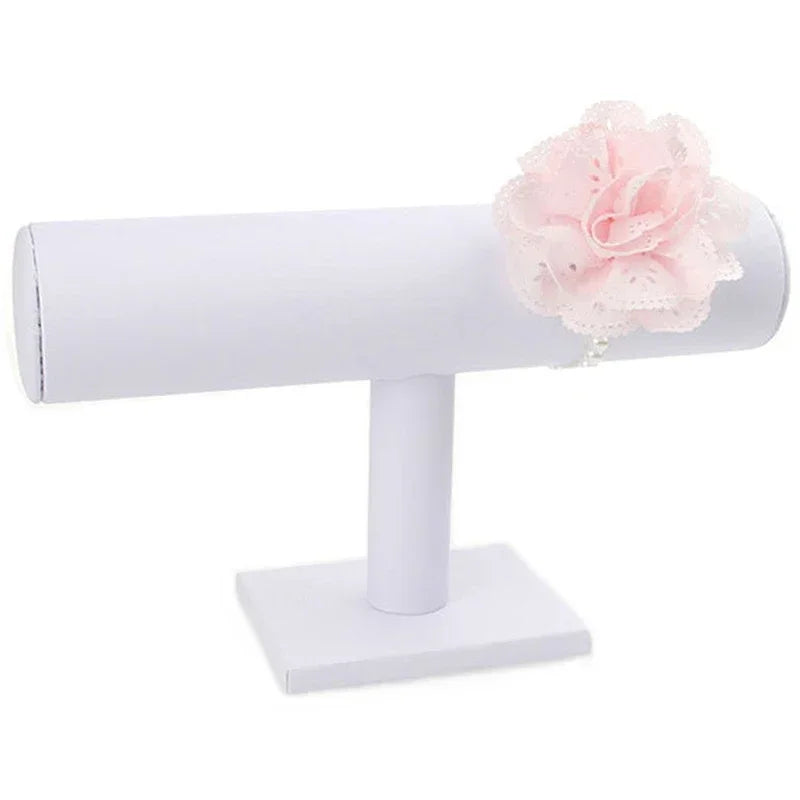 Présentoir Montre Métal Chaîne Blanc Forme T