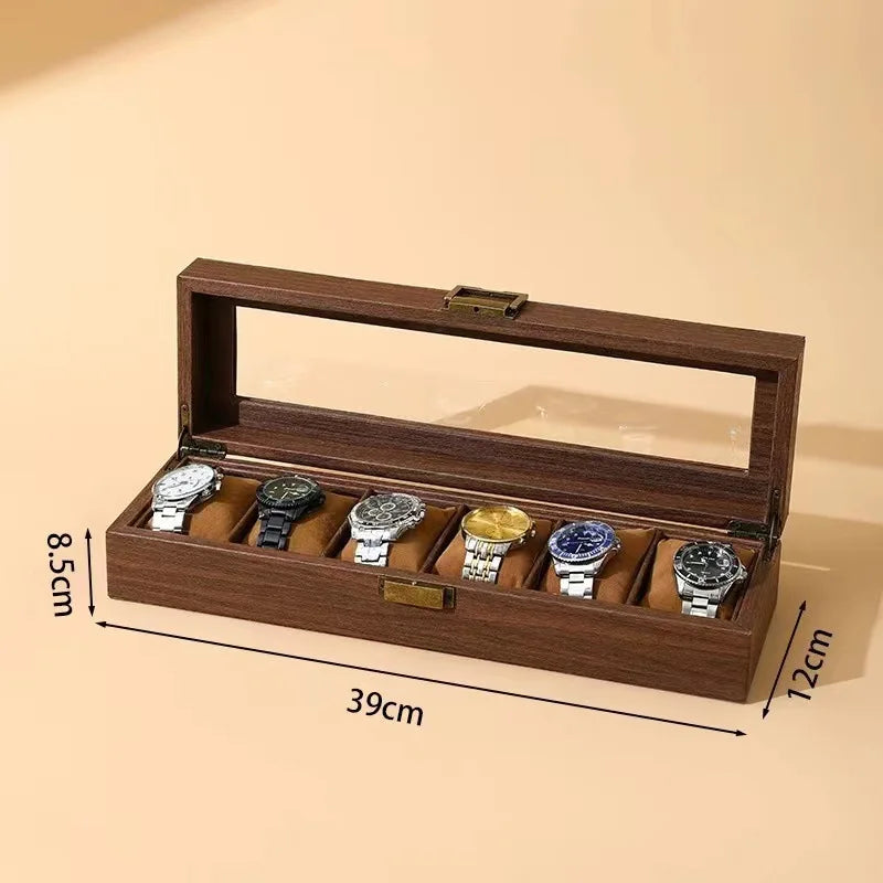 Présentoir Montre Cuir Coffre Double Rangement