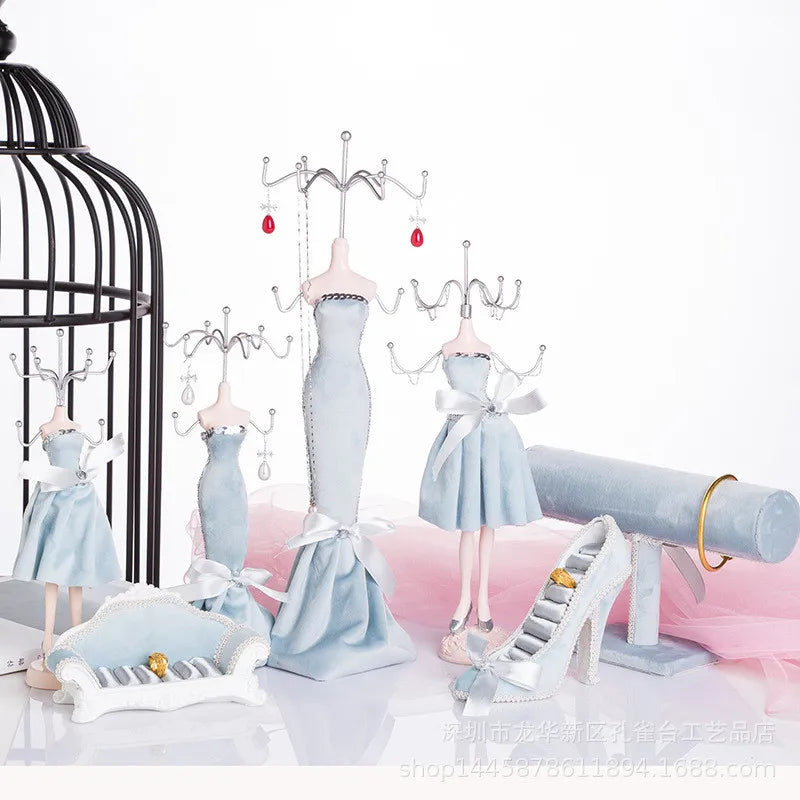 Présentoir Bijoux Velours Rangement Multifonction