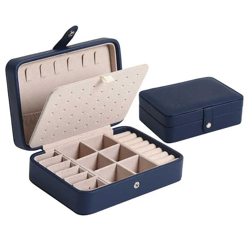 Boite Bijoux Cuir Velours Compacte 16cm