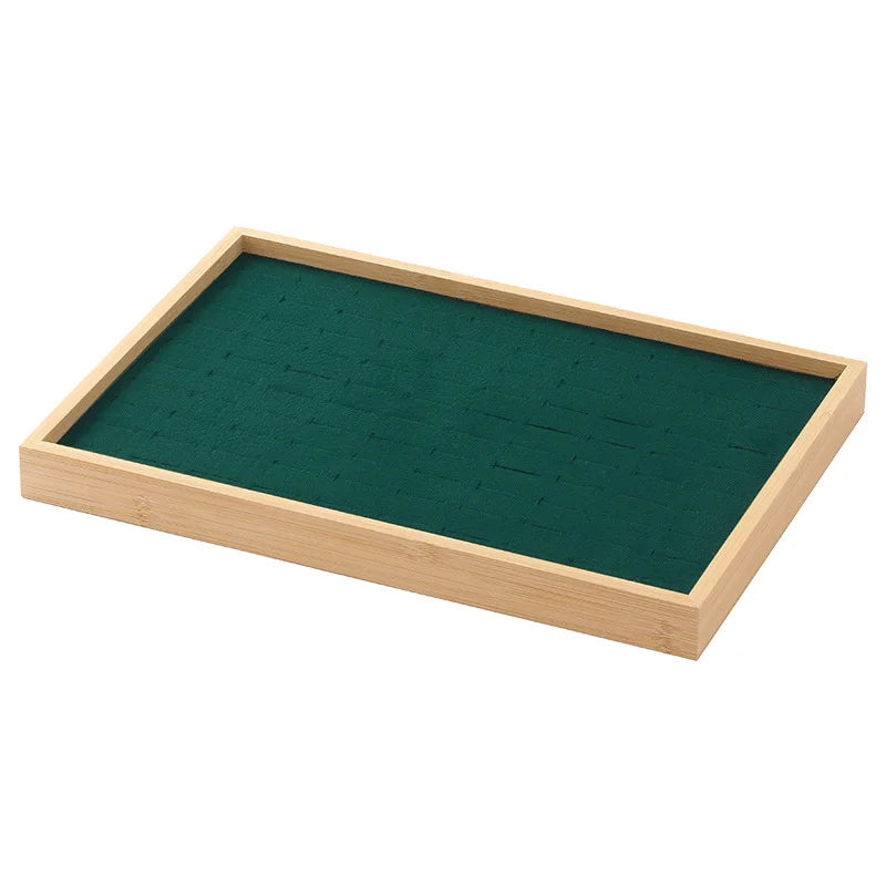 Plateau Présentoir Bagues Bois Velours 100