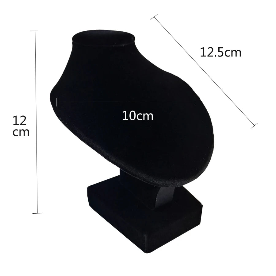 Présentoir Collier Buste Velours Plat Compact