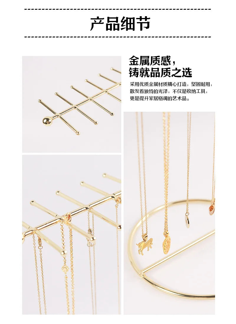 Présentoir Collier Métal 12 Tiges Multi-Chaînes